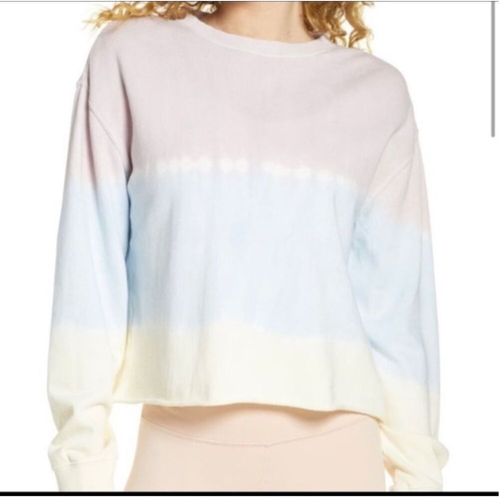 Spiritual Gangster tye dye heart sky mazzy pullover sweater S